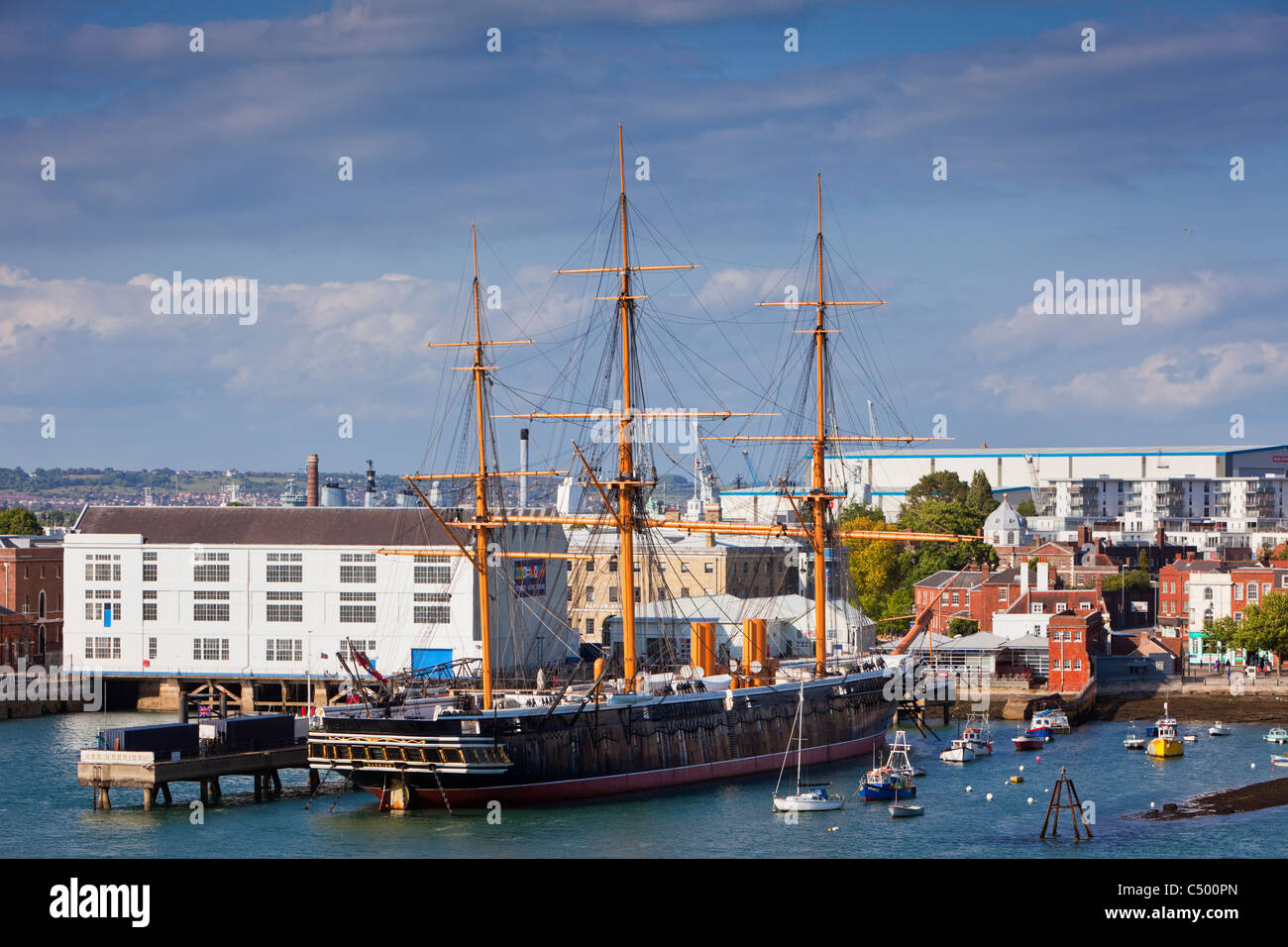HMS Warrior nel porto di Portsmouth Inghilterra REGNO UNITO Foto Stock