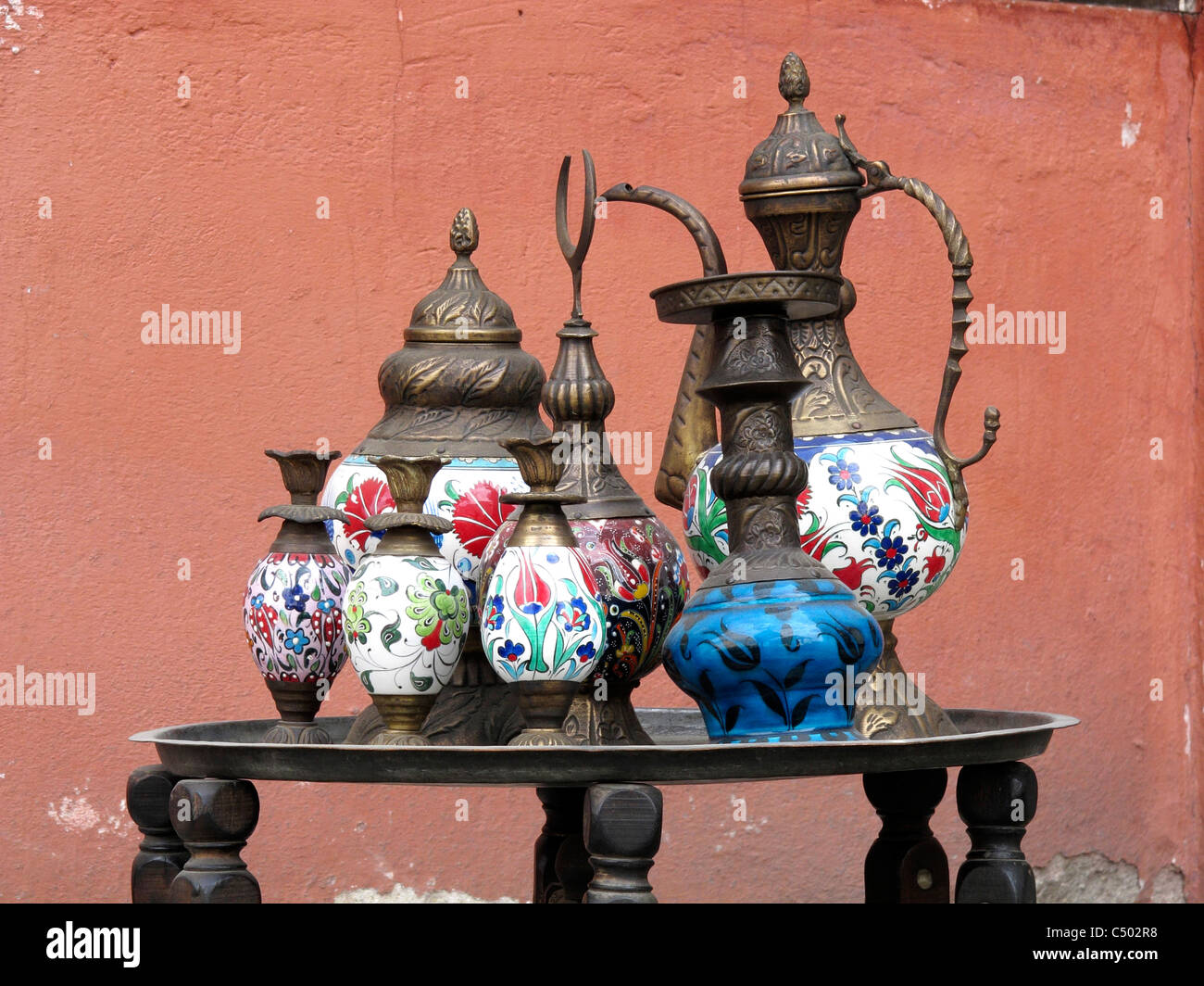 La Turchia di Sultanahmet Istanbul old town di arte turca display craft Foto Stock