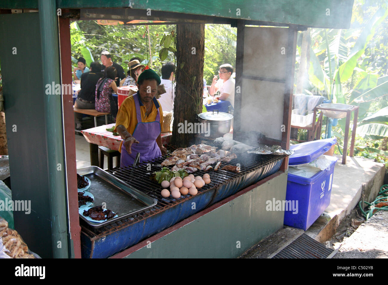 Thailandia il cibo di stallo del fornitore Foto Stock