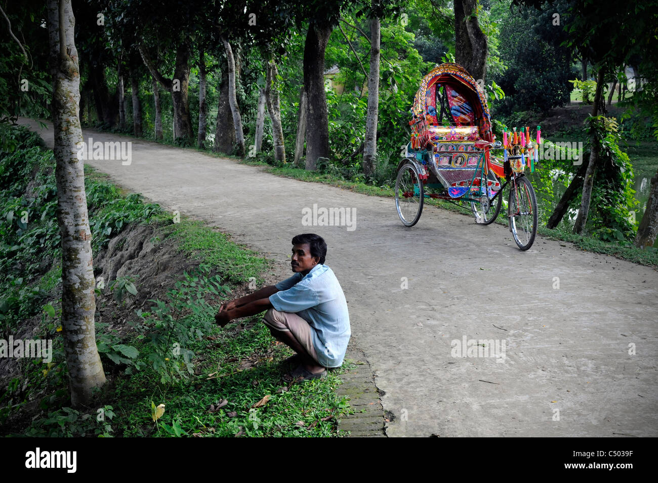 In rickshaw in campagna in Bangladesh Foto Stock