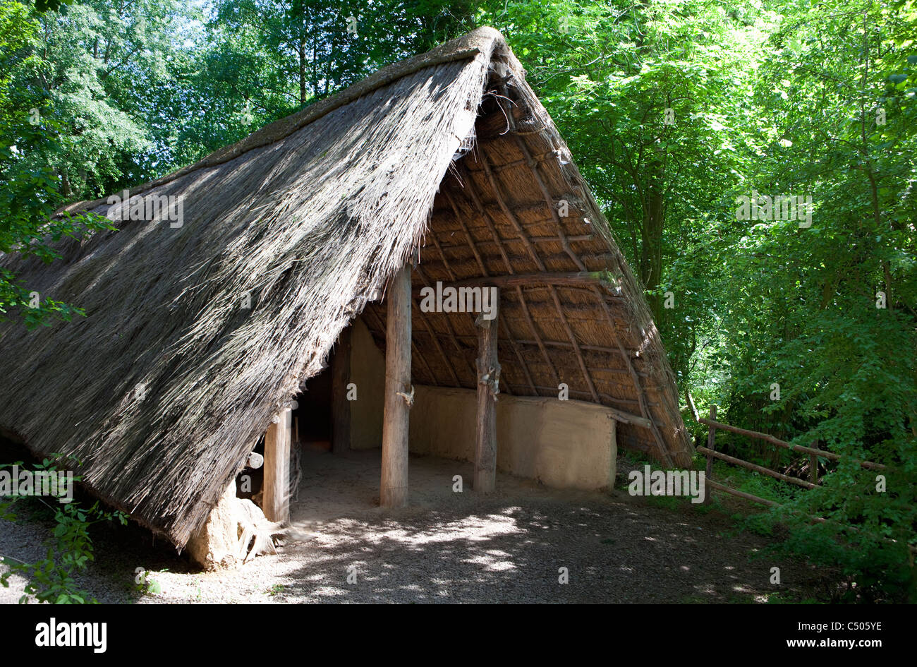 Sito archeologico di Aubechies o l'Archéosite d'Aubechies, Aubechies, Belgio, Europa Foto Stock