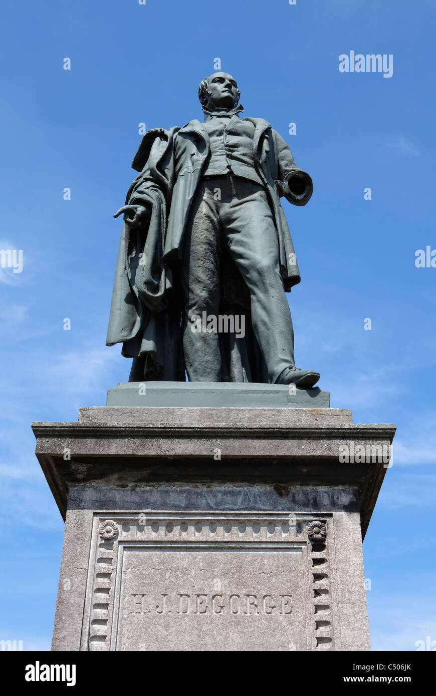 Statua di miniera proprietario e fondatore Henri de Gorge, Le Grand Hornu, Hornu, Belgio, Europa; Foto Stock
