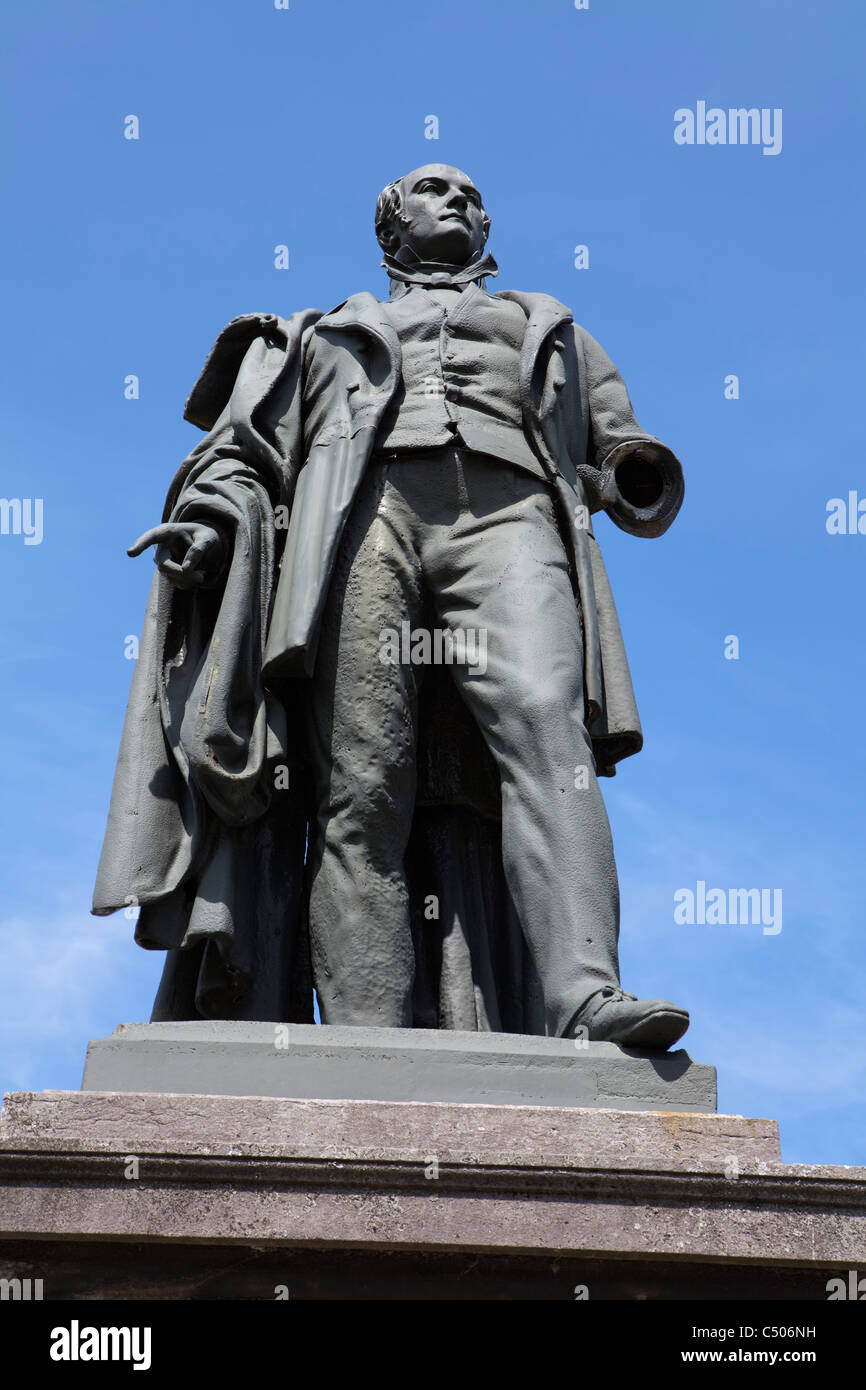 Statua di miniera proprietario e fondatore Henri de Gorge, Le Grand Hornu, Hornu, Belgio, Europa; Foto Stock