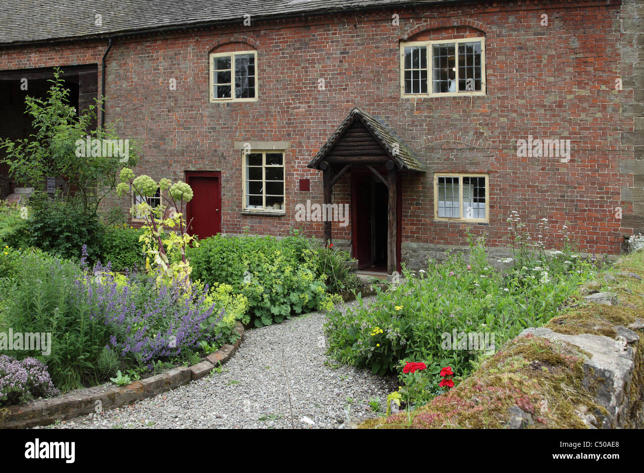 Agriturismo e giardino a ACTON SCOTT fattoria di lavoro. SHROPSHIRE. In Inghilterra. Regno Unito Foto Stock