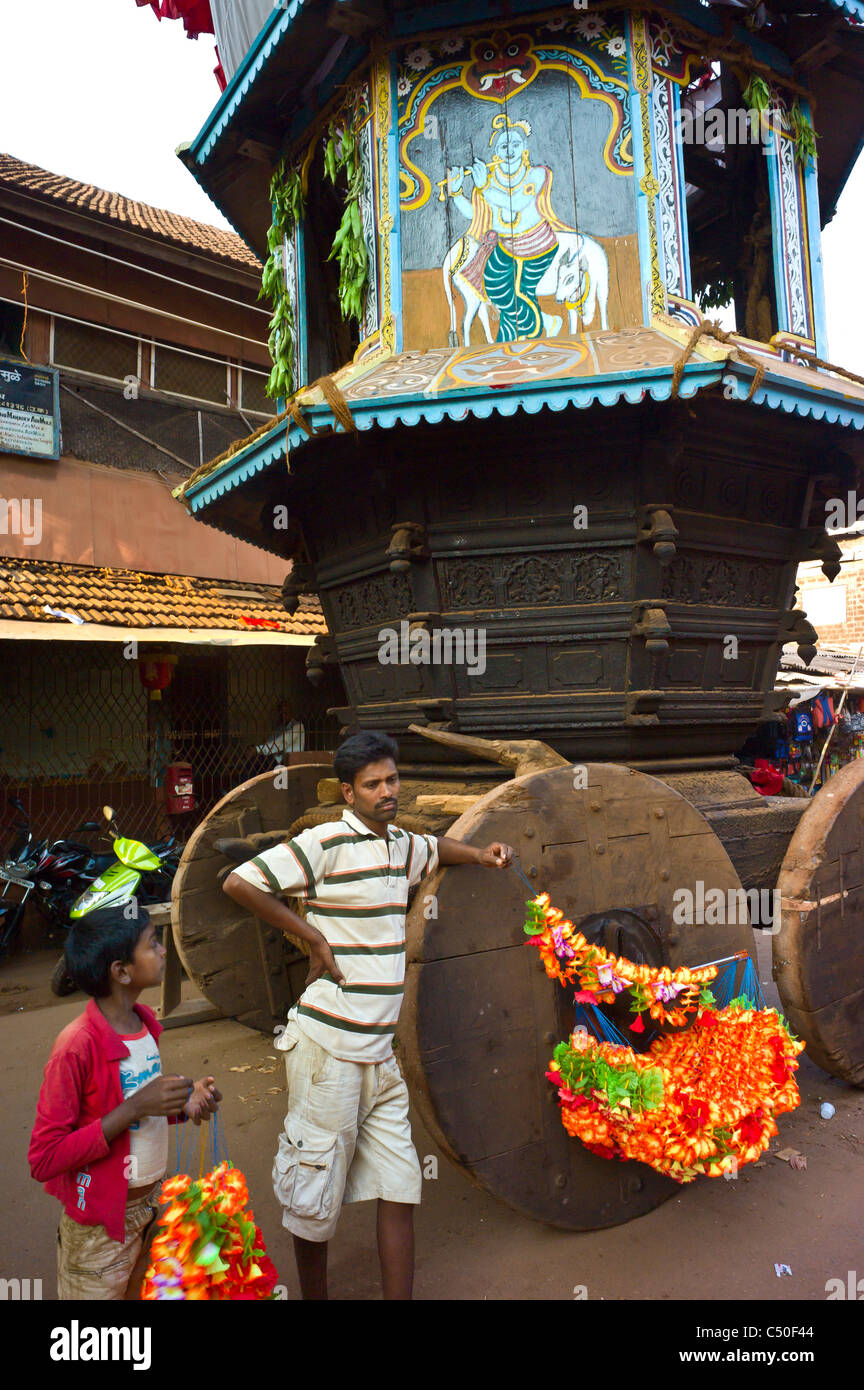 Un carro a Shivaratri festival in Gokarna, India. Foto Stock