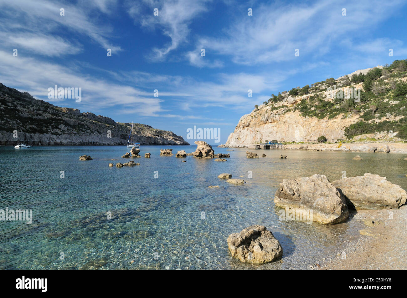 Rodi. Isole Dodecanesi. La Grecia. Anthony Quinn Bay. Foto Stock