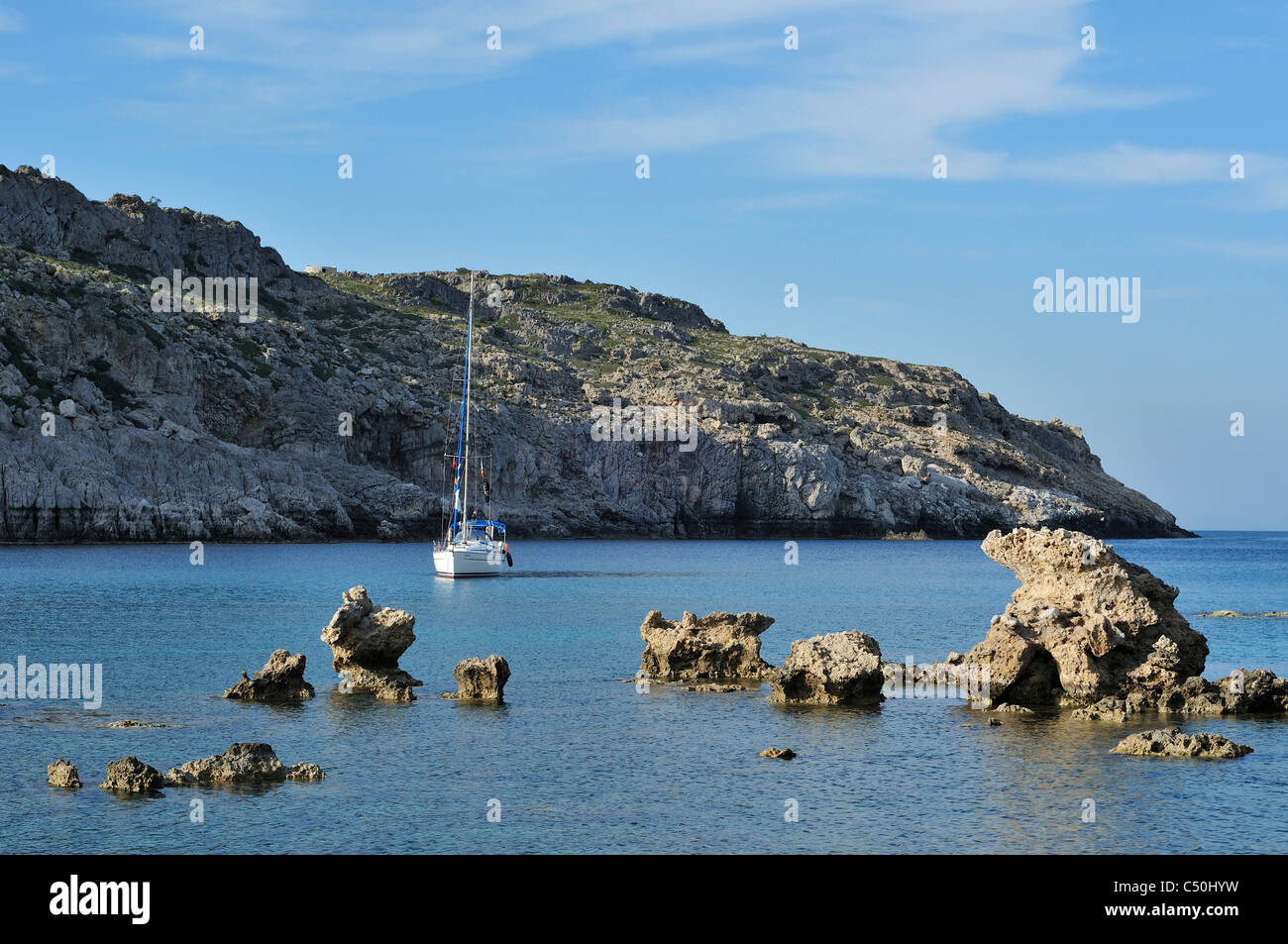 Rodi. Isole Dodecanesi. La Grecia. Anthony Quinn Bay. Foto Stock