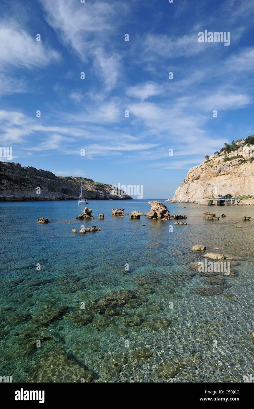 Rodi. Isole Dodecanesi. La Grecia. Anthony Quinn Bay. Foto Stock
