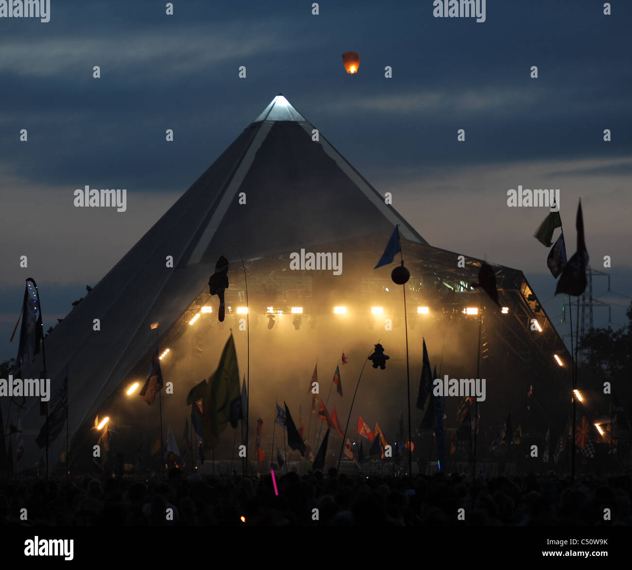 Fase della piramide Glastonbury Foto Stock