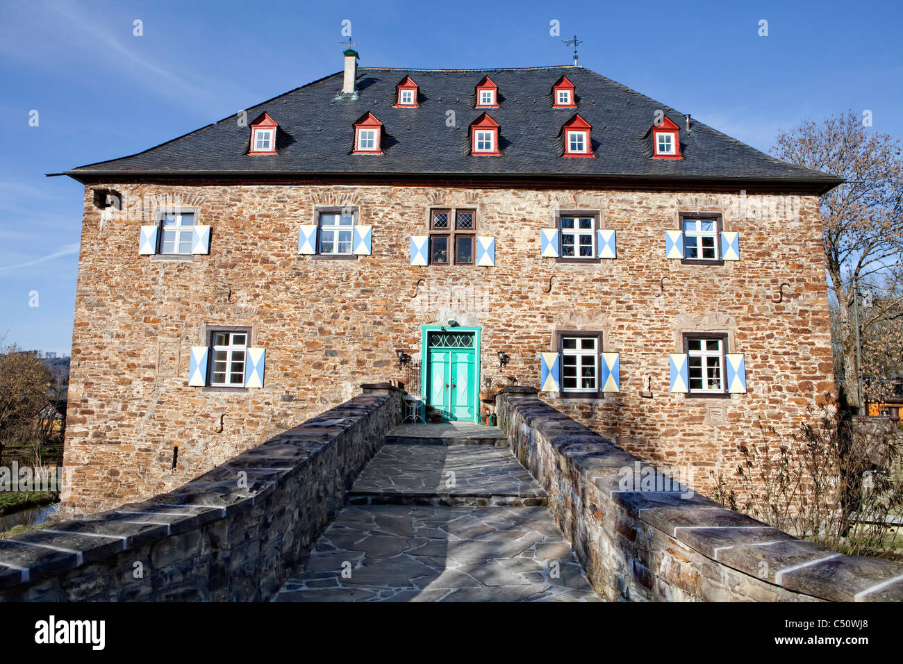Burg Mauel castello, Windeck, Renania settentrionale-Vestfalia, Germania, Europa Foto Stock