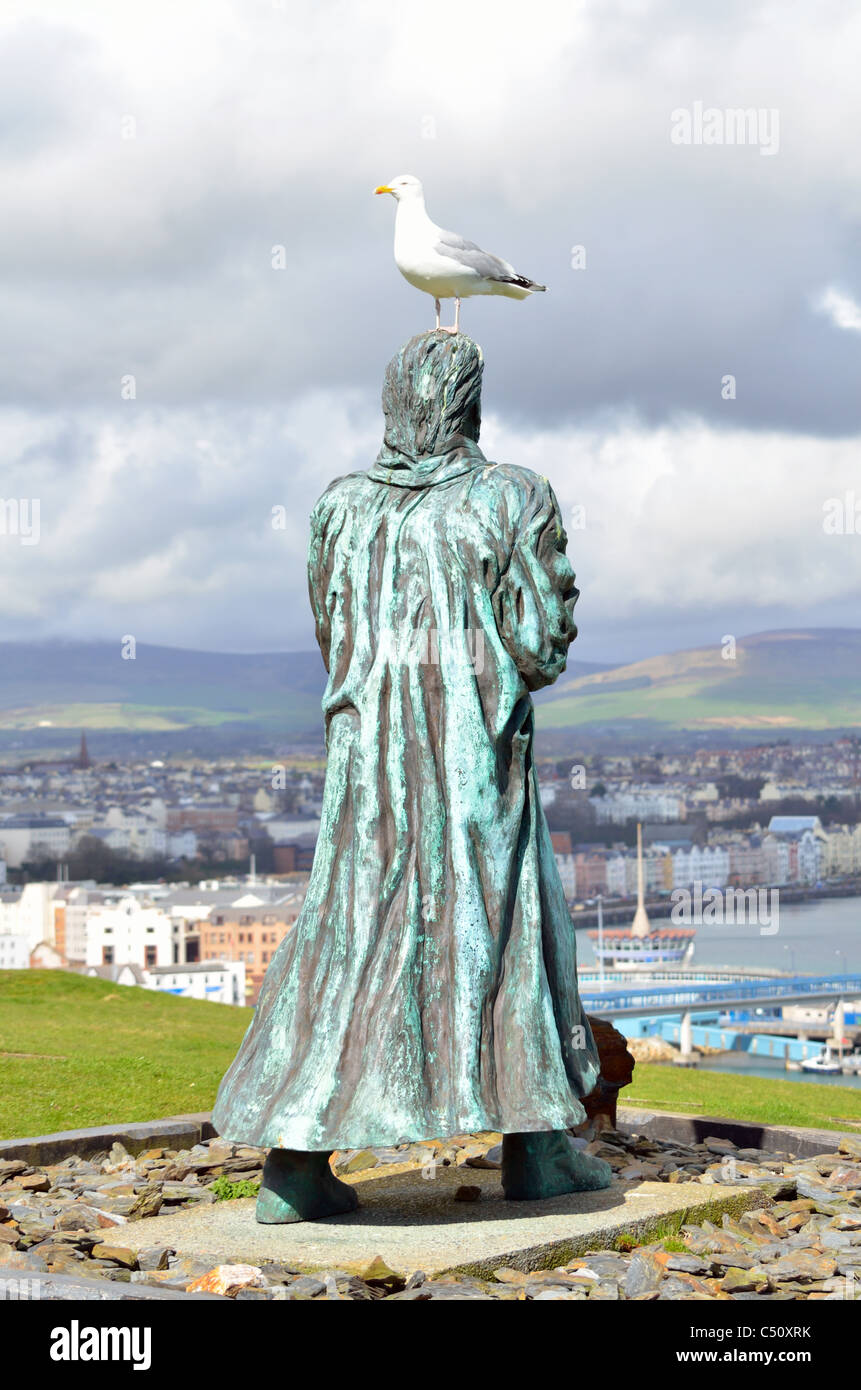 Statua di Sir William Hillary con seagull Foto Stock