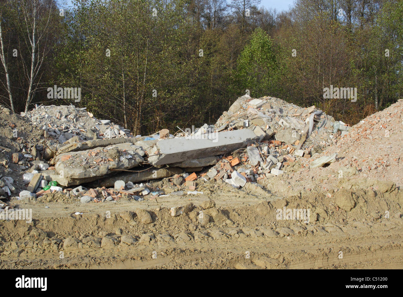 Rovine, rimanente dopo la demolizione della casa Foto Stock