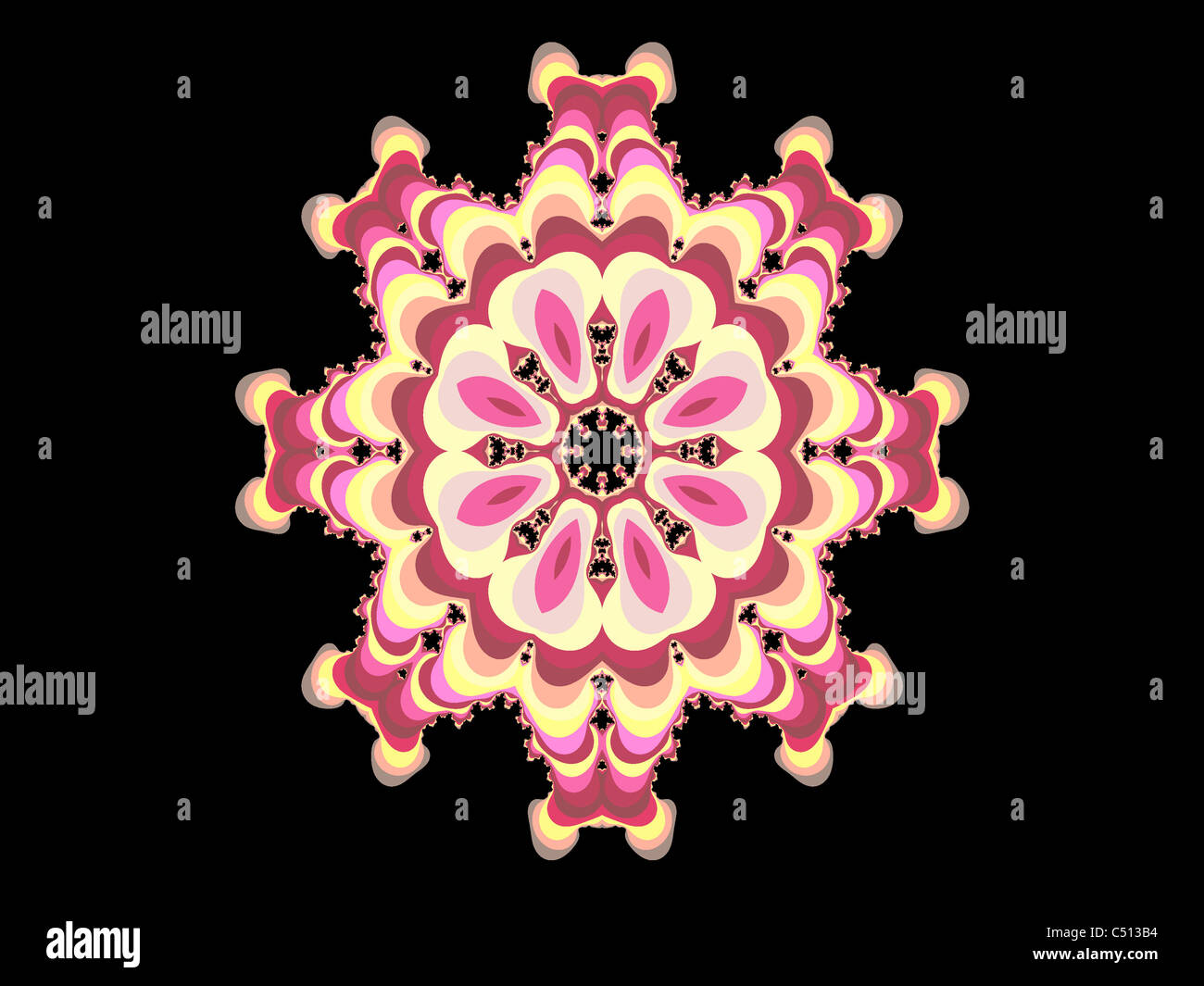 Kaleidoscope pattern creato utilizzando il programma ChaosPro Foto Stock