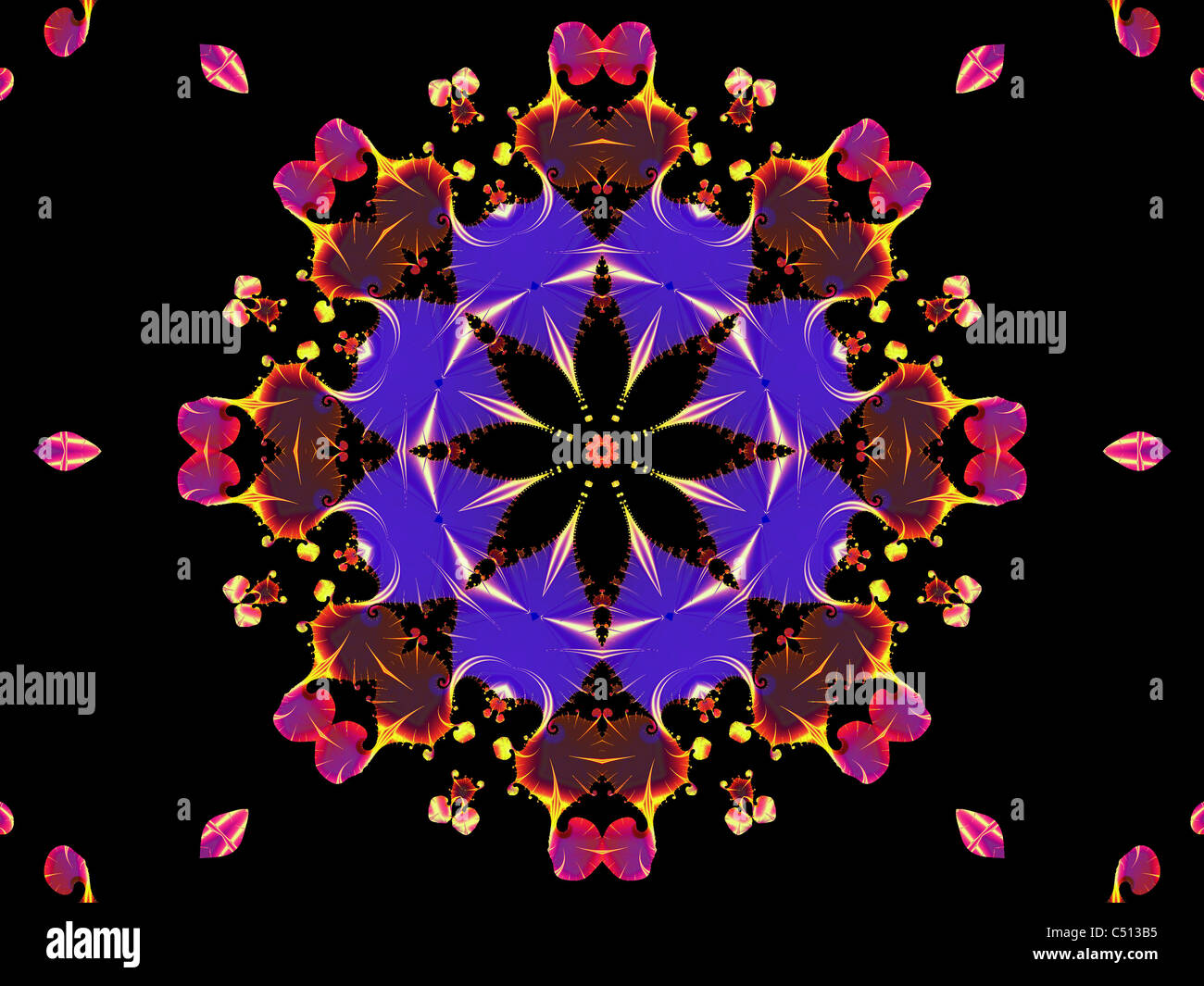 Kaleidoscope pattern creato utilizzando il programma ChaosPro Foto Stock