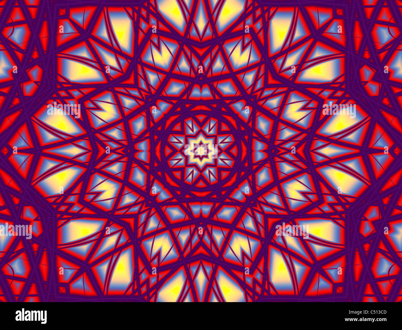 Kaleidoscope pattern creato utilizzando il programma ChaosPro Foto Stock