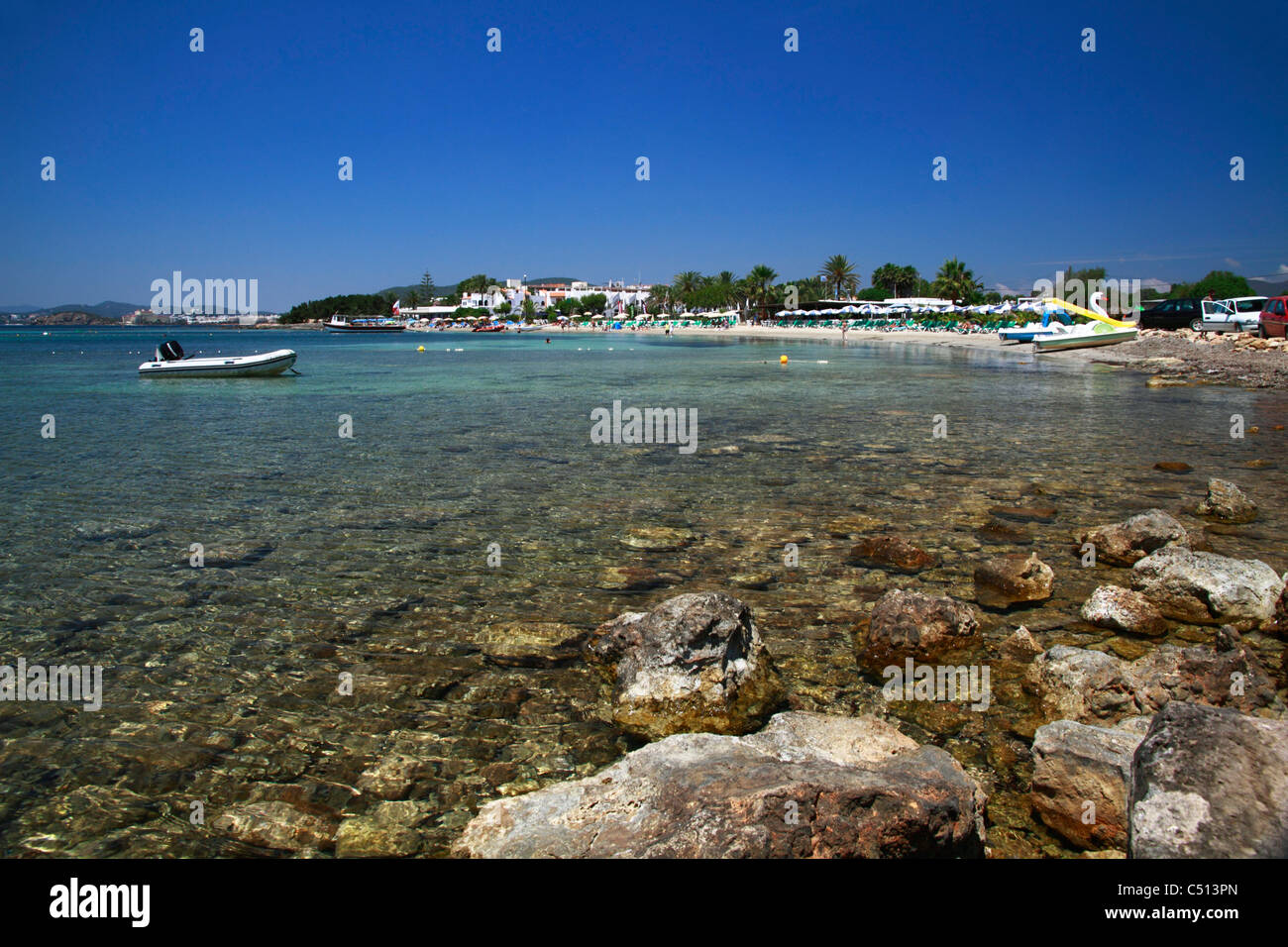 Vista Della Spiaggia Di Cala Martina Punta Arabi Ibiza