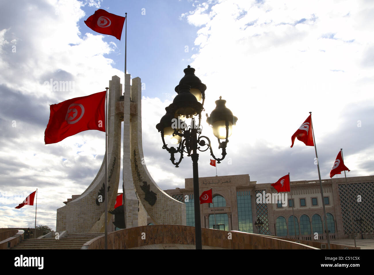 Africa, Nord Africa, Tunisia, Tunisi, Place de la Kasbah, Municipio nuovo Foto Stock