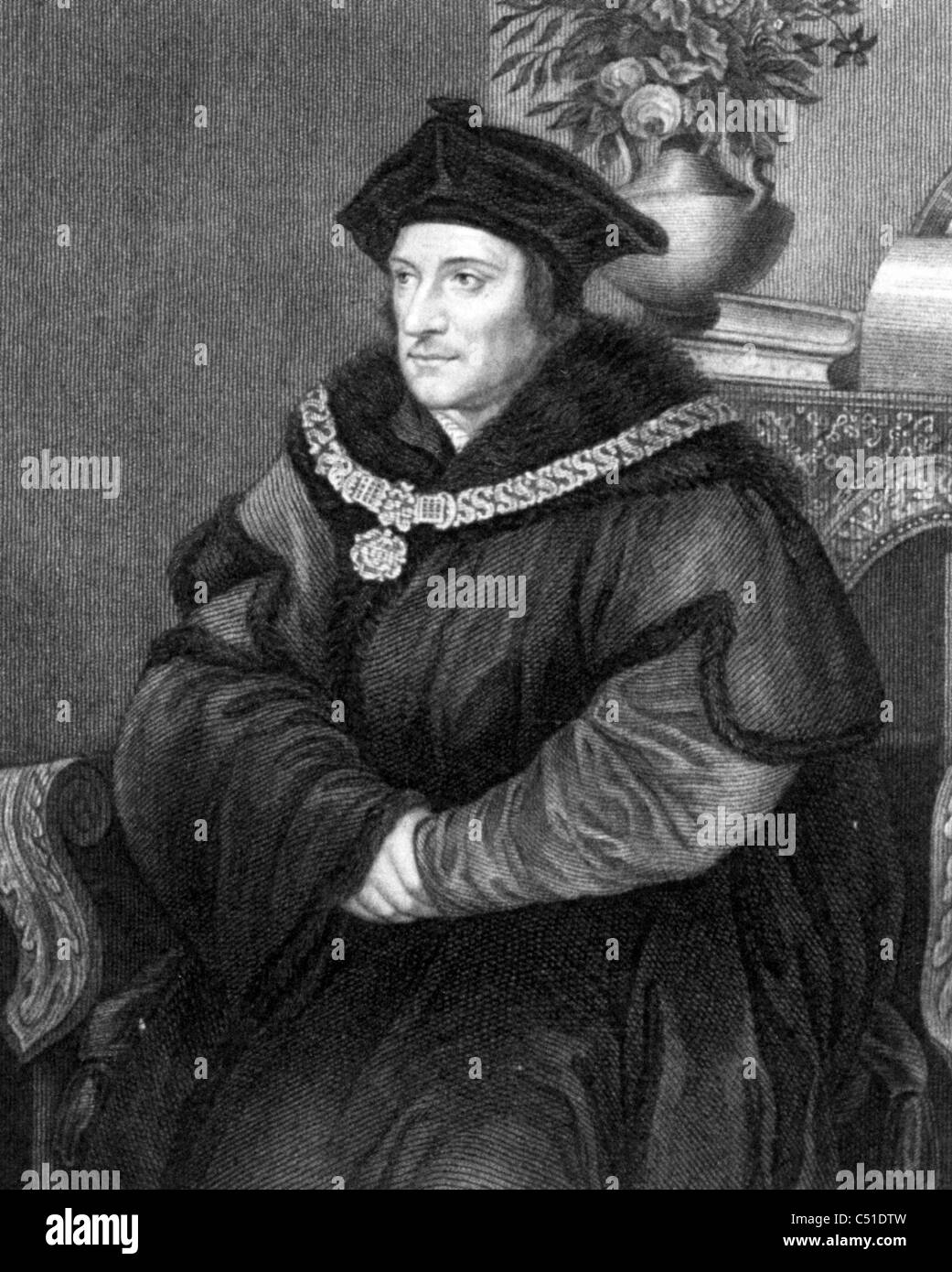 SIR THOMAS MORE (1478-1535) statista inglese, autore e umanista rinascimentale Foto Stock