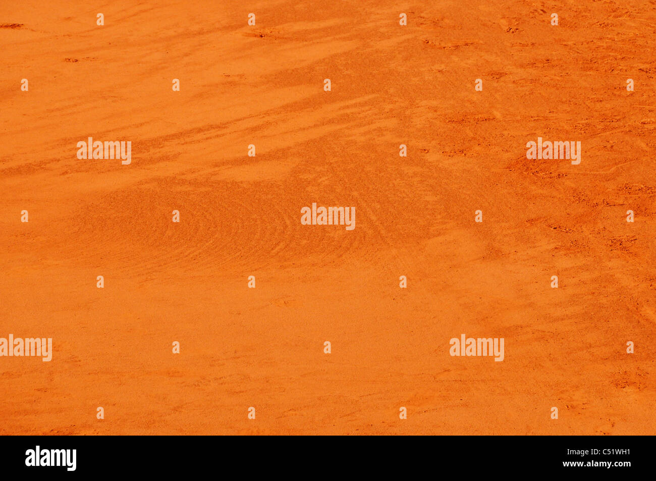 Primo piano di un campo da tennis in terra battuta al Roland Garros, Parigi, Francia Foto Stock