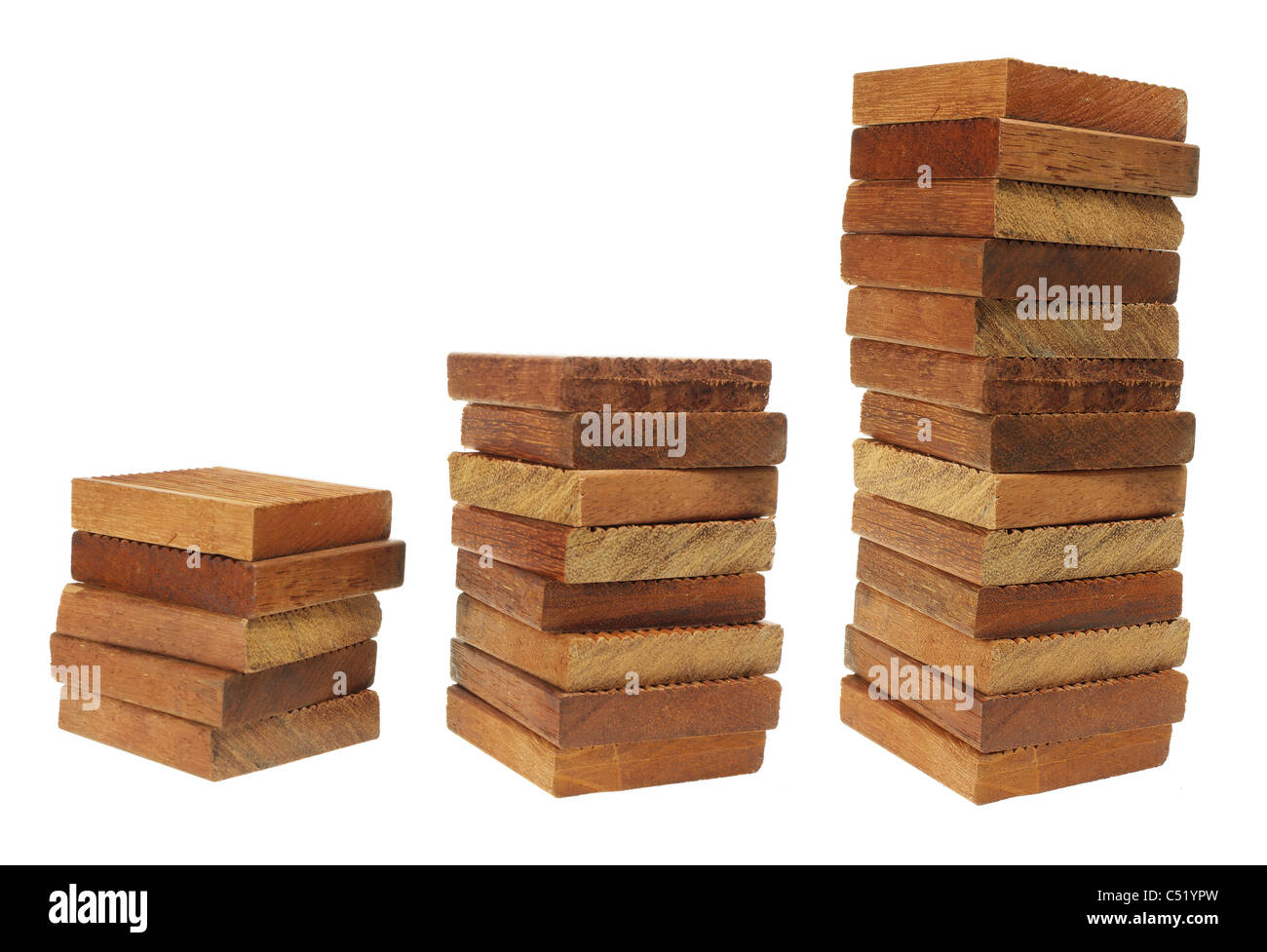 Pile di blocchi di legno Foto Stock