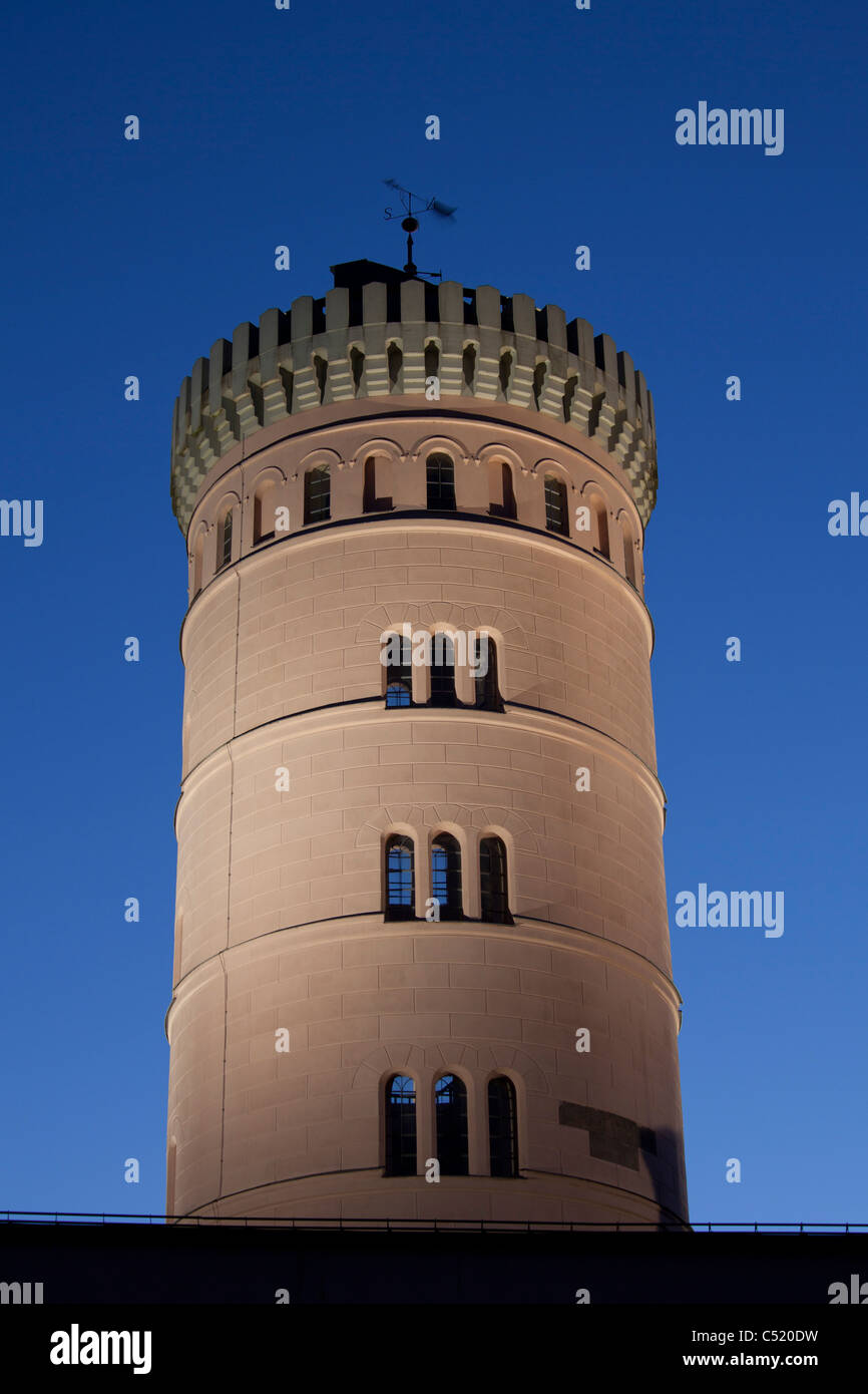 Il castello di caccia Granitz di notte in Lancken-Granitz, Rügen, Germania Foto Stock