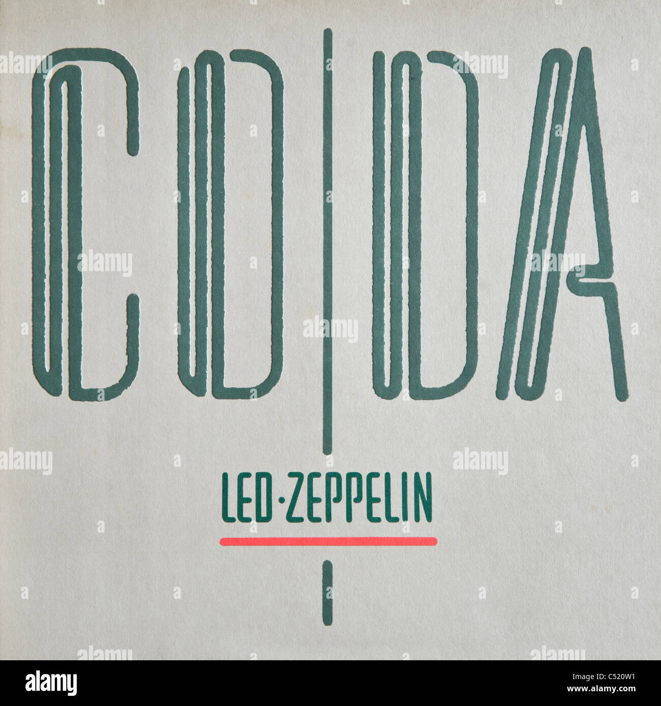 Copertina di album in vinile Coda dai Led Zeppelin rilasciato 1982 su Swan Song Records Foto Stock