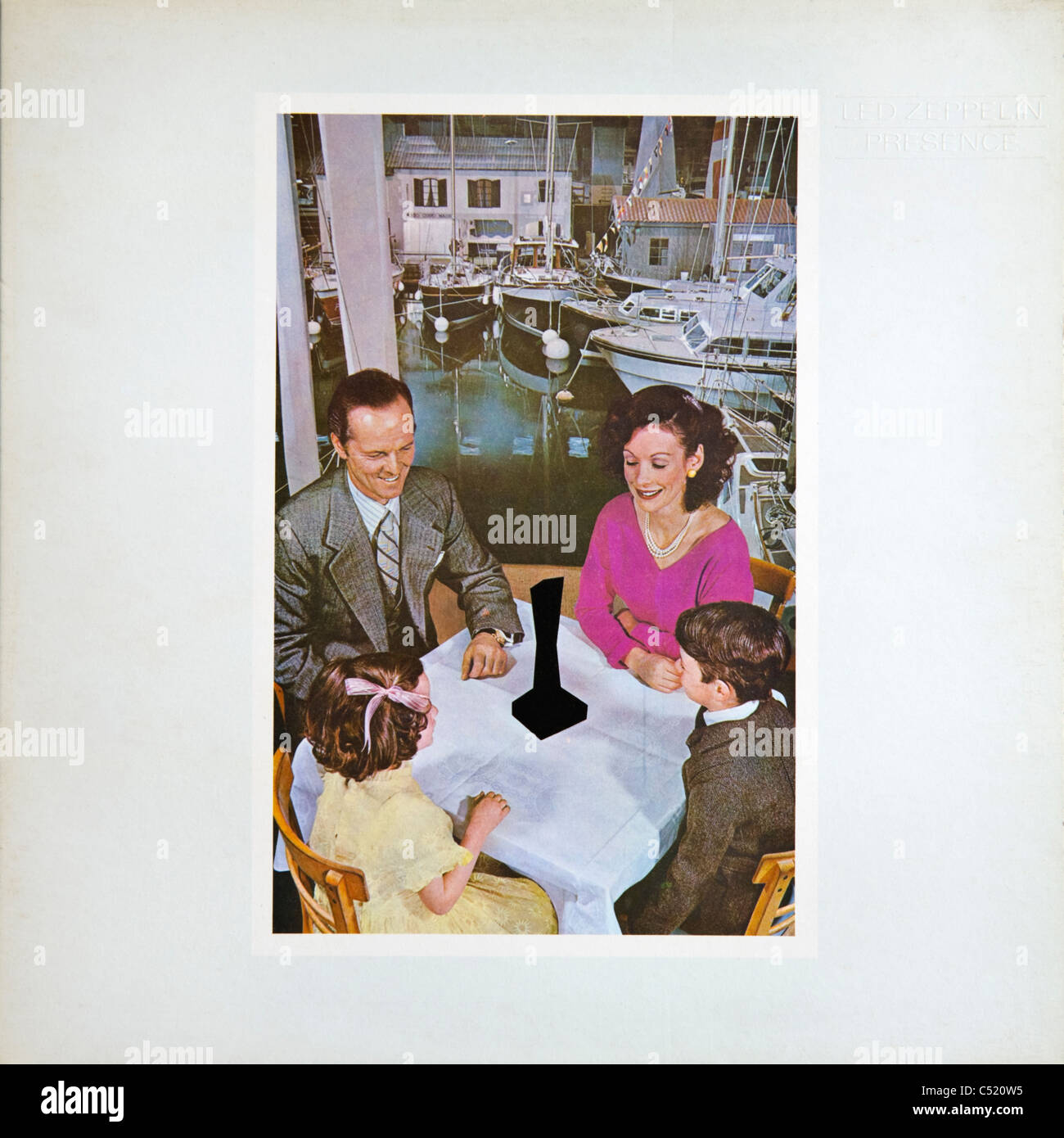 Copertina di album in vinile presenza dai Led Zeppelin rilasciato 1976 su Swan Song Records Foto Stock