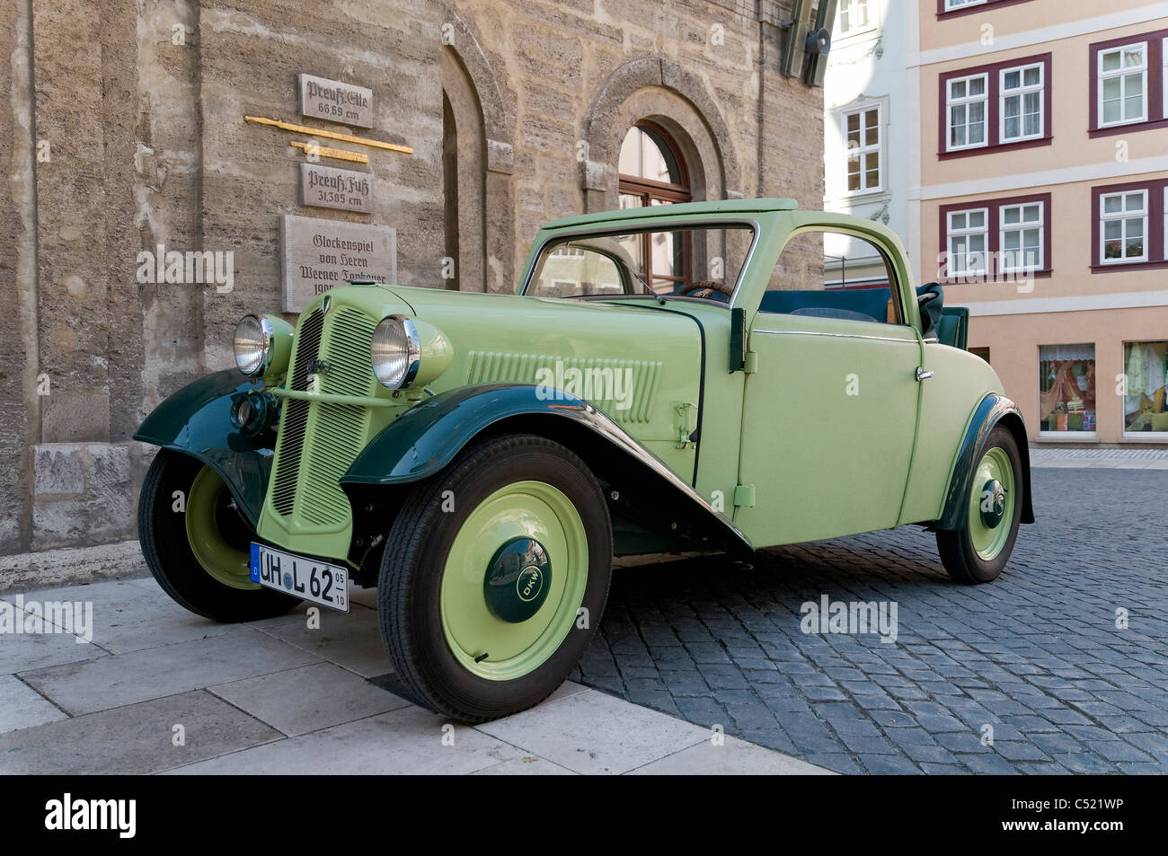 Auto d'epoca storica, Audi, DKW Dampf-Kraft-Wagen, steam-powered auto, Bad Langensalza, Turingia, Germania, Europa Foto Stock
