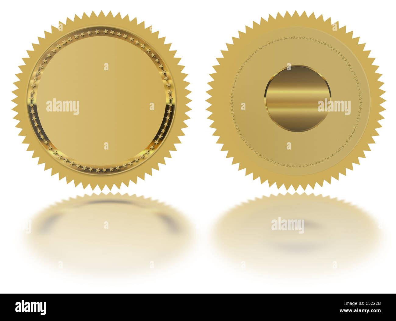 Gold Seal /Timbro /medaglia vuoto Foto Stock
