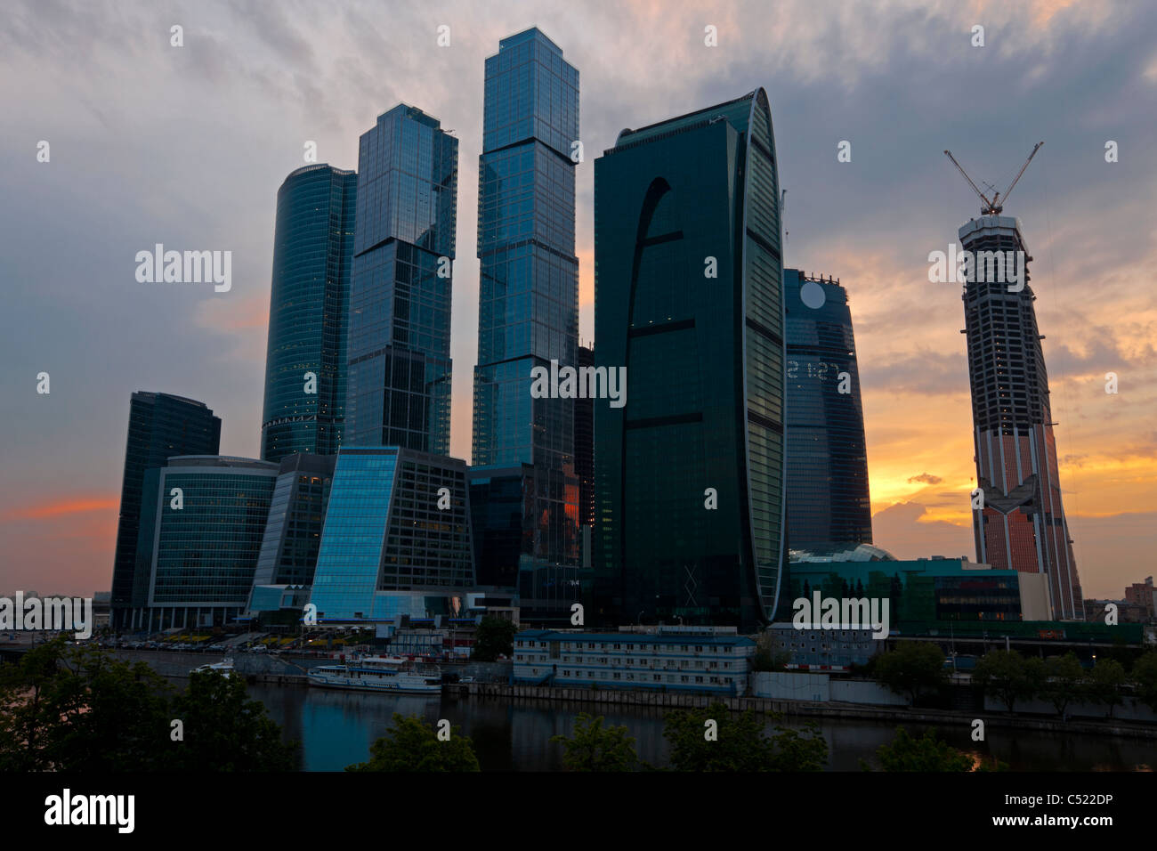 Grattacieli al tramonto. Foto Stock