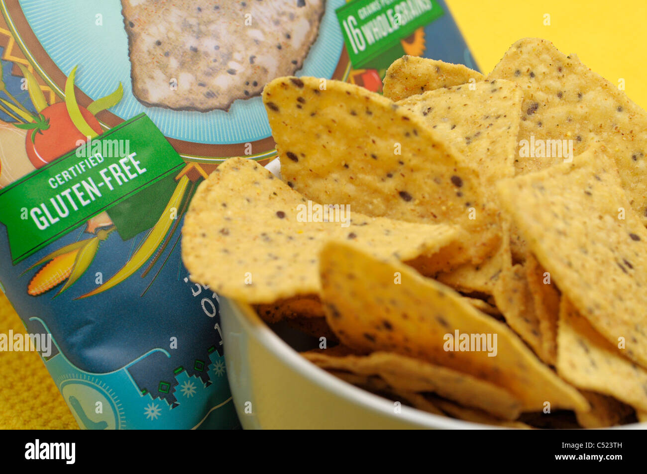 Senza glutine prodotti alimentari patatine / Nachos Foto Stock