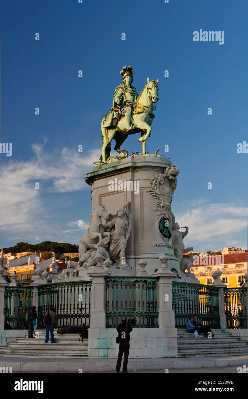 Statua del Re José I - Praça do Comércio - Lisbona, Portogallo Foto Stock