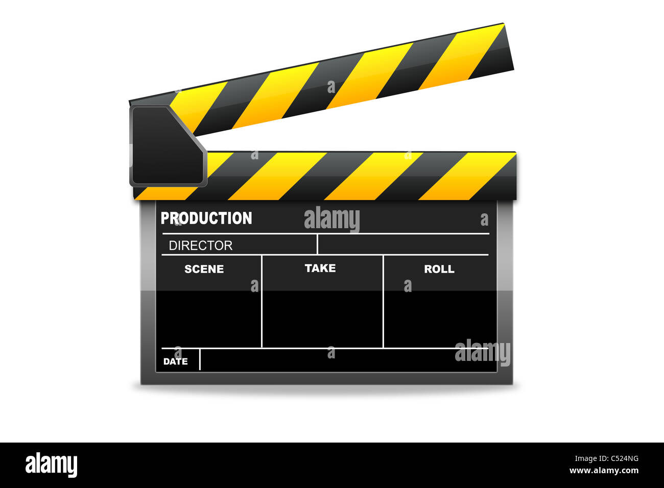 Illustrazione di vettore clapboard isolato su un background Foto Stock