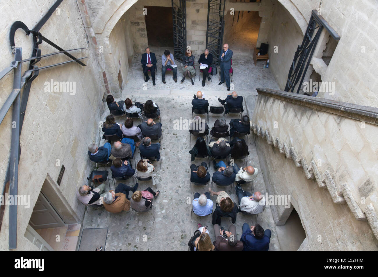 MUSMA galleria d'arte alloggiati nelle grotte del sito UNESCO, del Sasso Caveoso di Matera. Un simposio per esperti d'arte Foto Stock