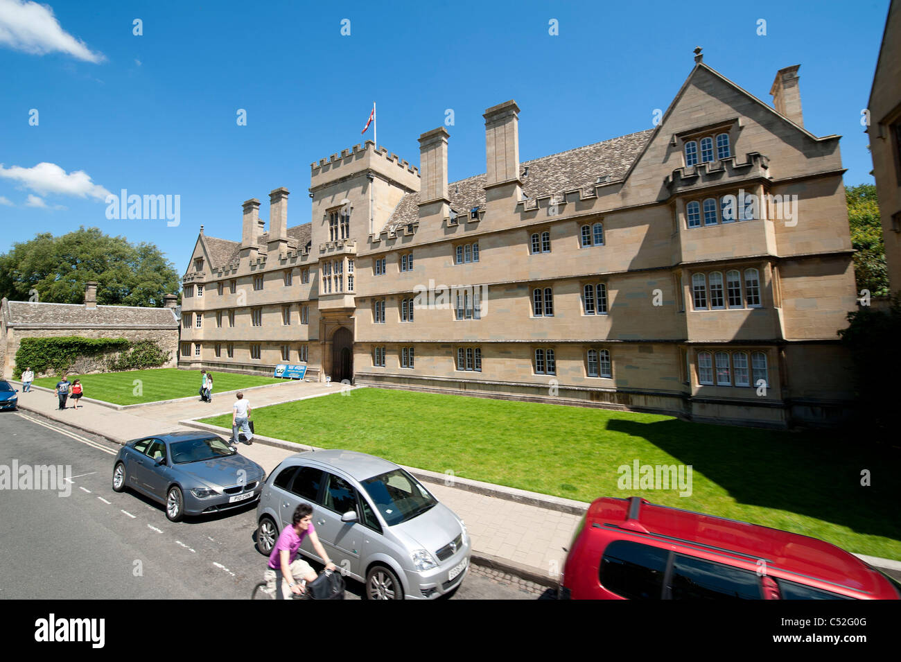 La facciata anteriore di Wadham ha College, parchi Road, Oxford Foto Stock