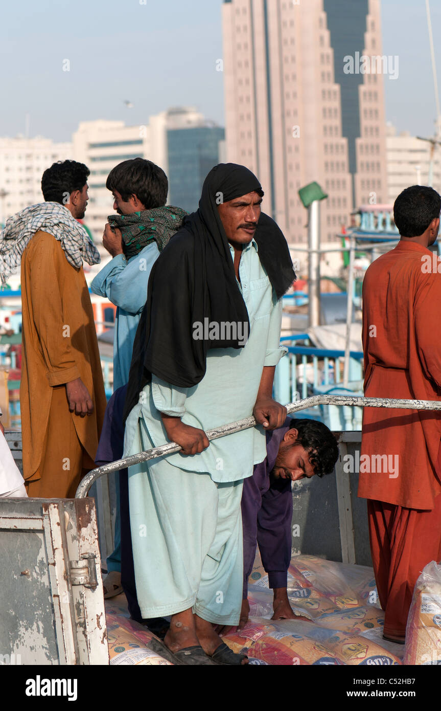 Lavoratori pakistani in Sharjah Foto Stock