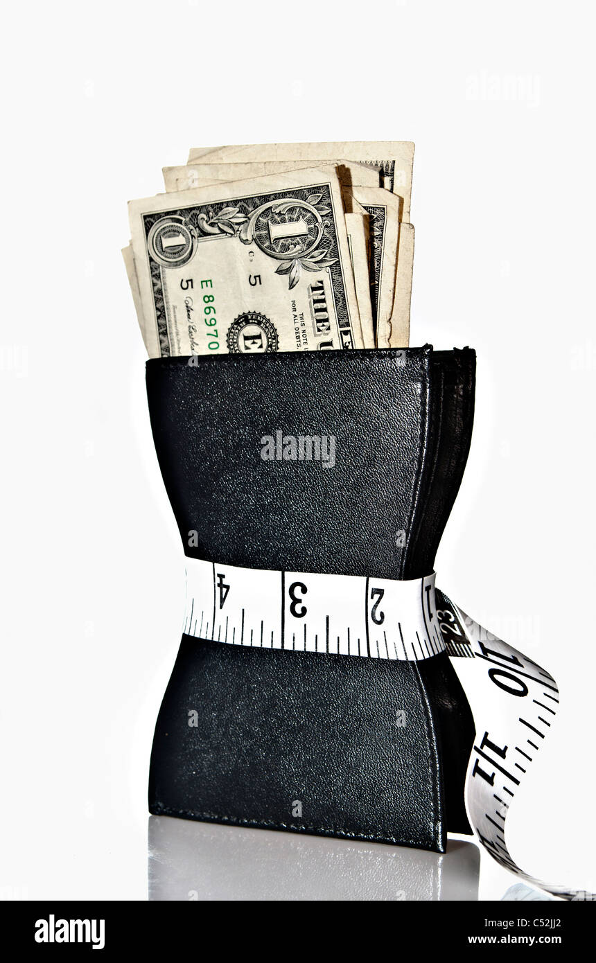 Portafoglio con dollari-crisi finanziaria nozione Foto Stock