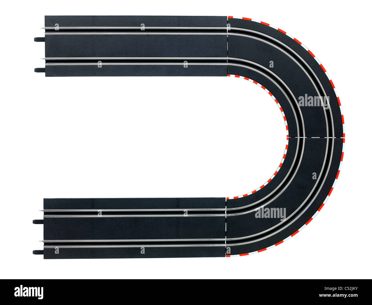 Una immagine di un giocattolo slot car racing via Foto Stock Una immagine di un giocattolo slot car racing via Foto Stock