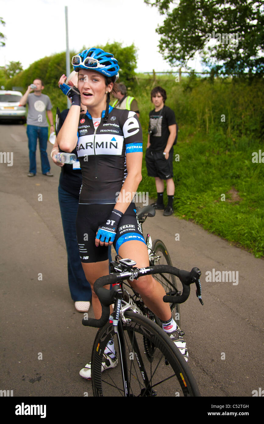 Elizabeth Armitstead dopo aver vinto il womens nazionale britannico di ciclismo su strada in concorrenza Stamfordham 2011 Foto Stock
