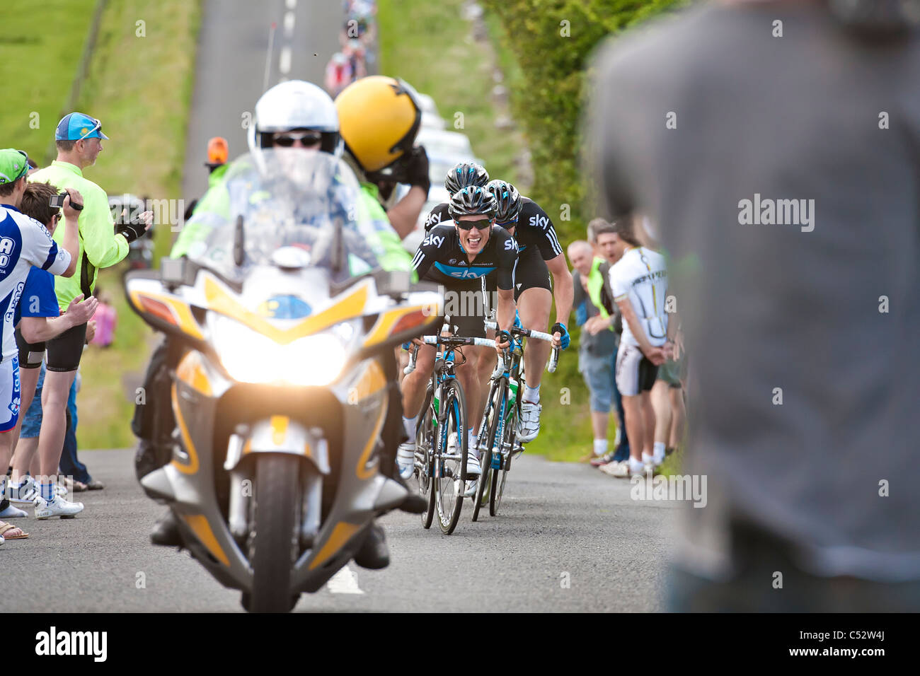 Team Sky in testa al British National Road cycling championships in Stamfordham, Northumberland Foto Stock