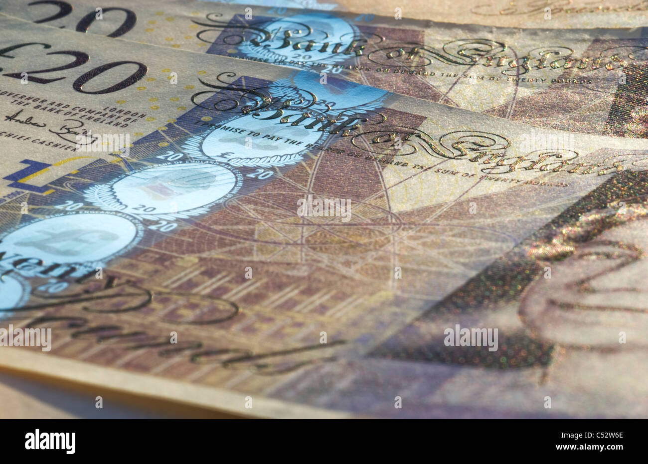 Venti pound note Foto Stock