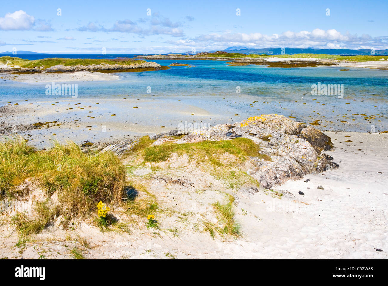 Il silver sands di Morar vicino Portnaluchaig;Arisaig sulla costa ovest della Scozia Foto Stock