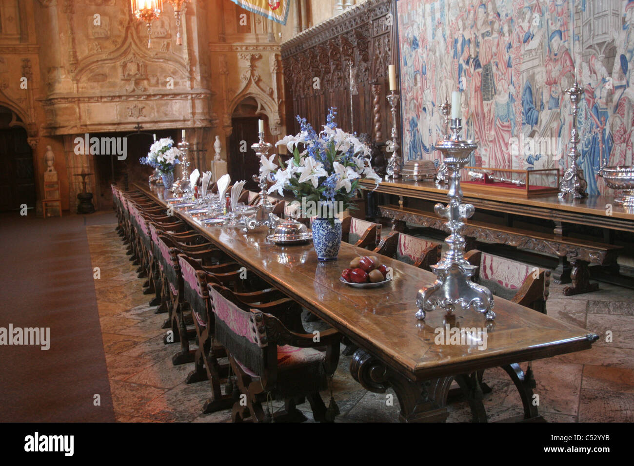 Il Castello di Hearst. Sala da pranzo Foto Stock