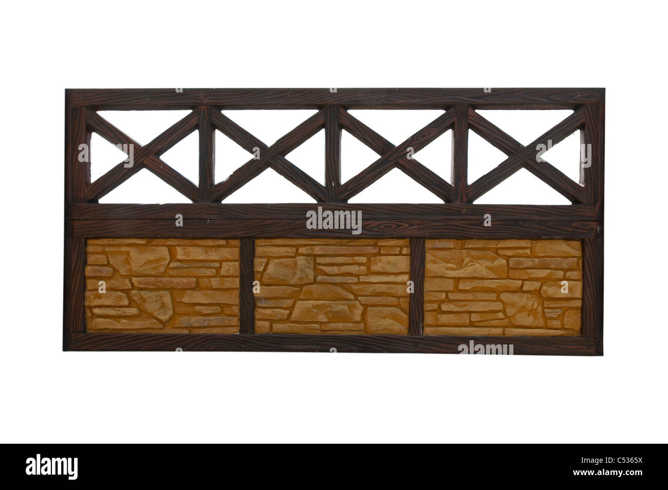 Mattone gate isolato su sfondo bianco Foto Stock