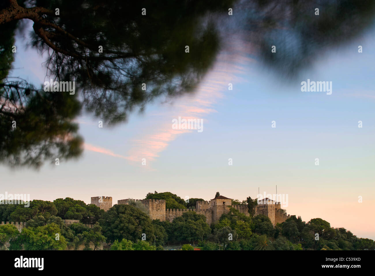 Castello di S. Jorge, Lisbona, Portogallo, Europa Foto Stock