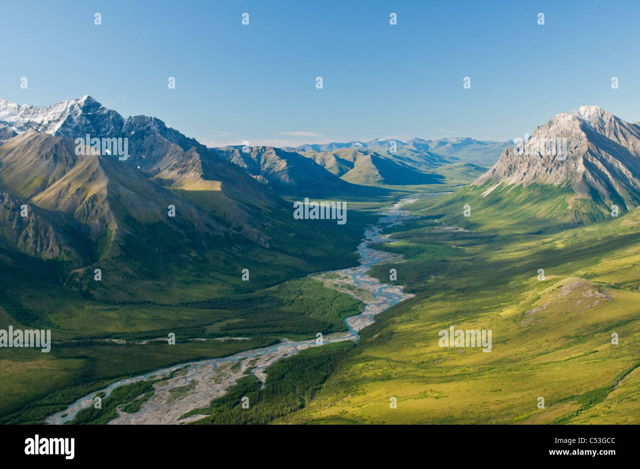 Montagna boreale, Frigida balze e forcella del nord del fiume Koyukuk, Brooks Range, cancelli dell'Artico National Park, Alaska Foto Stock