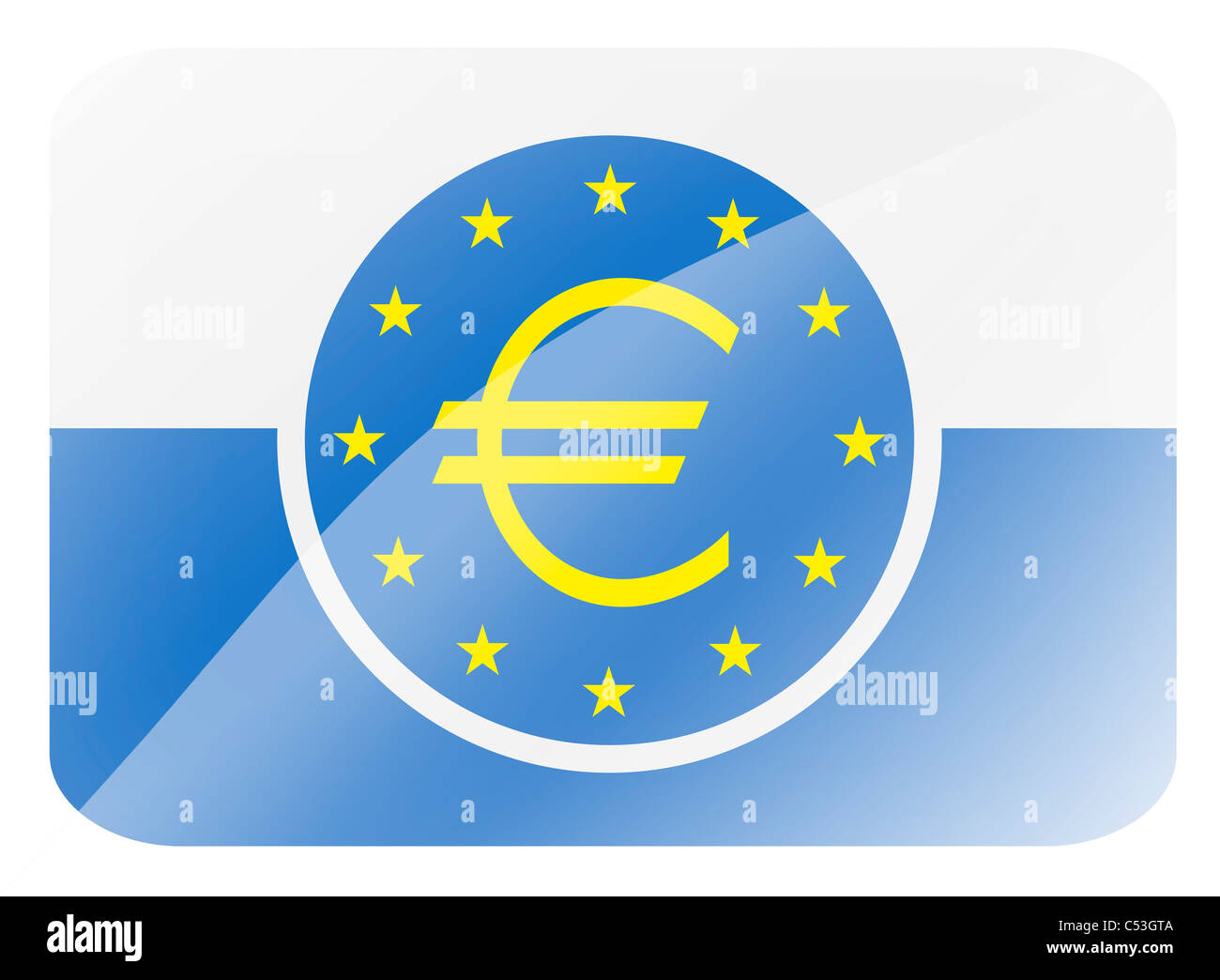Banca centrale europea logo icona simbolo bandiera Foto Stock
