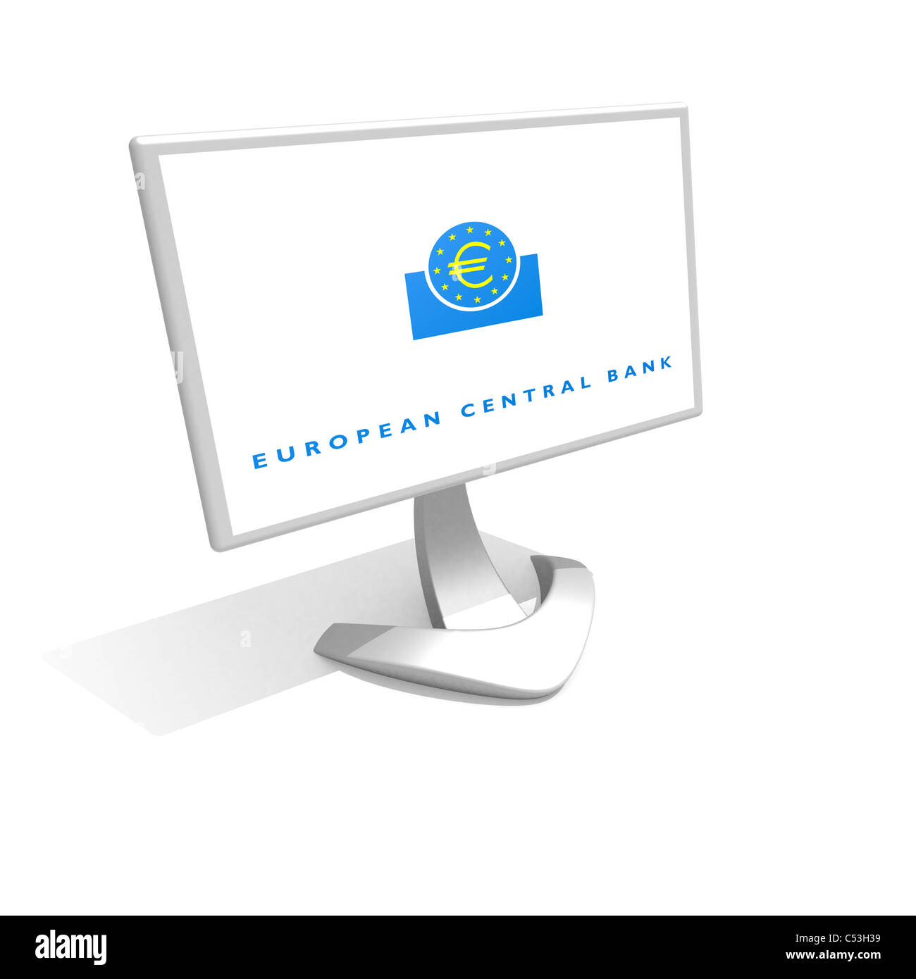 Banca centrale europea logo icona simbolo bandiera Foto Stock