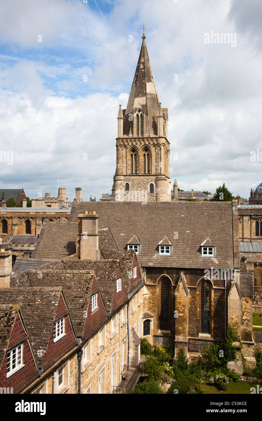 Università di Christchurch Cathedral Oxford, preso dalla sistemazione degli studenti in aule di Christchurch Foto Stock