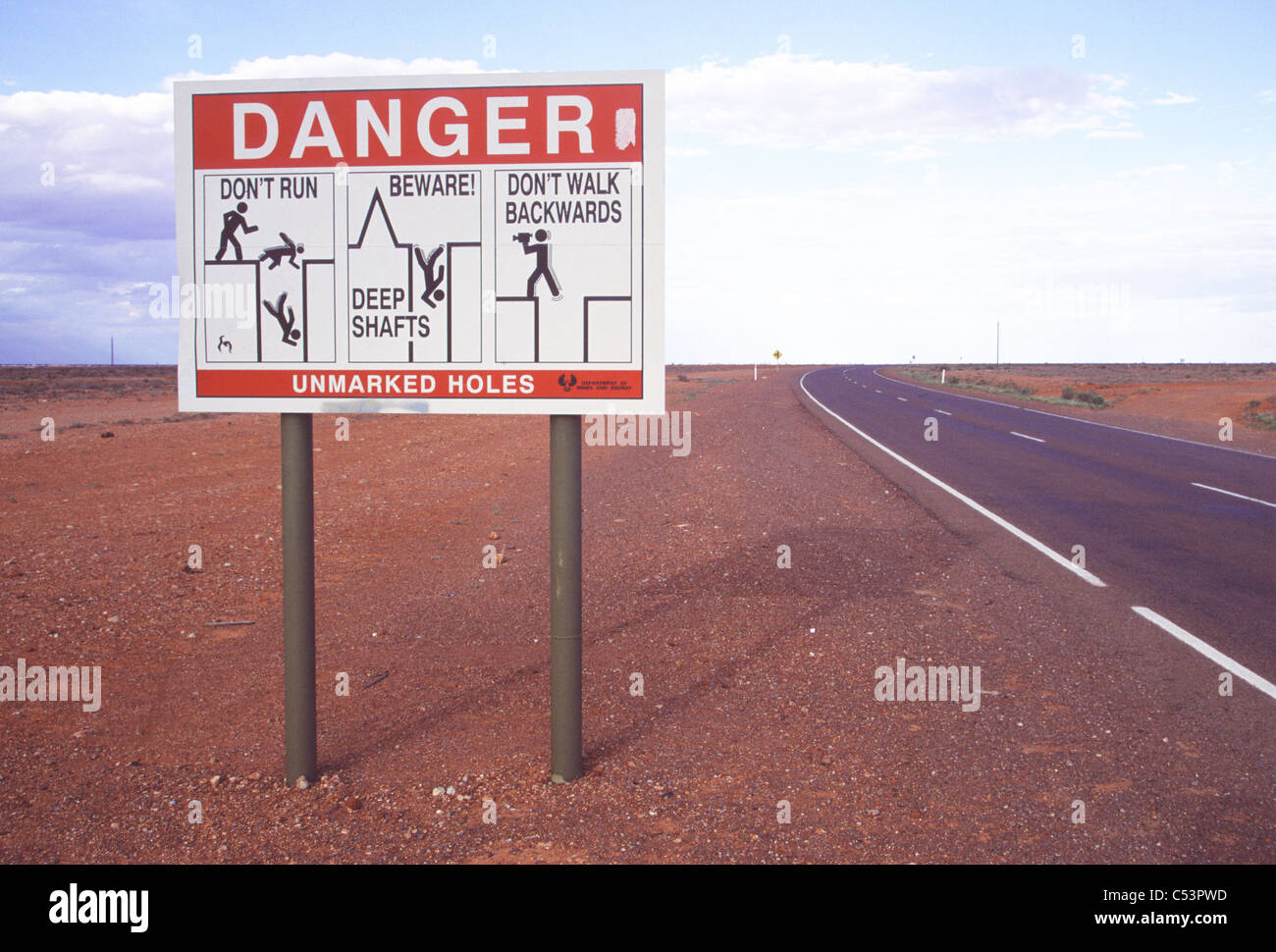 Pericolo cartello stradale, Australia Foto Stock